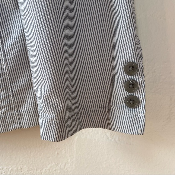 Uniqlo Blazer sz Medium Men’s Jacket Grey light stripe button Preloved Pockets - Picture 5 of 11